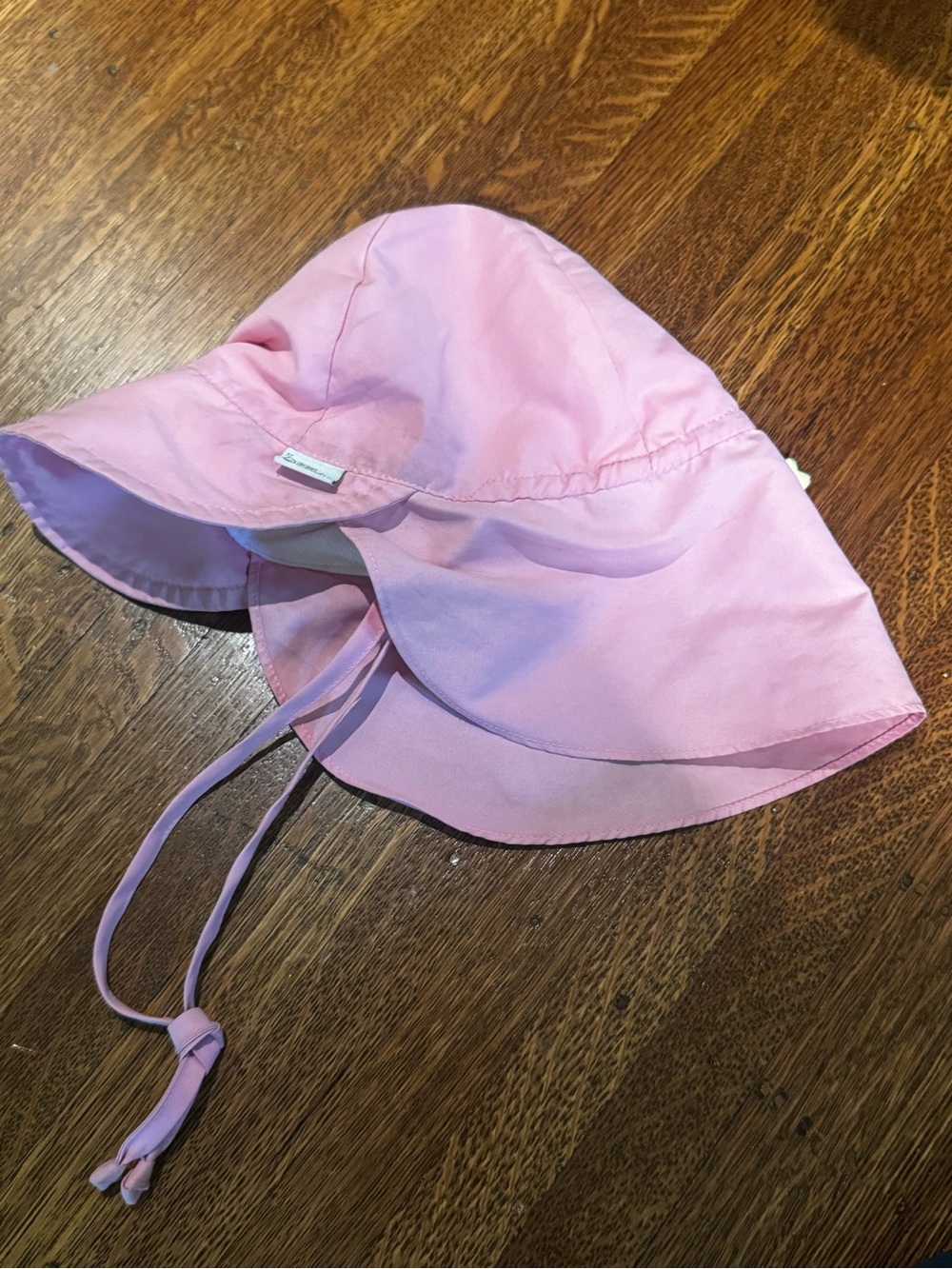 Children's Pink Sun Hat with Chin Ties